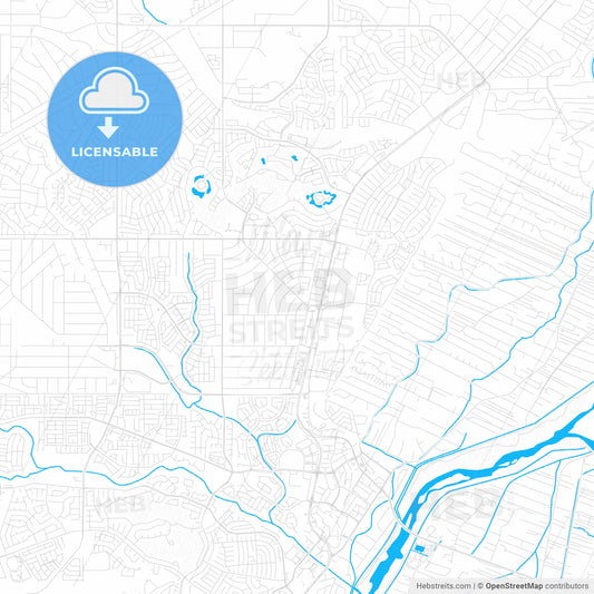 Rio Rancho, New Mexico, United States, PDF vector map with water in focus