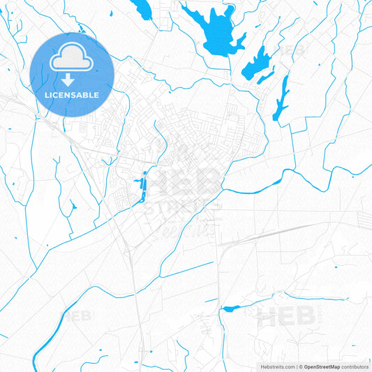 Watsonville, California, United States, PDF vector map with water in focus