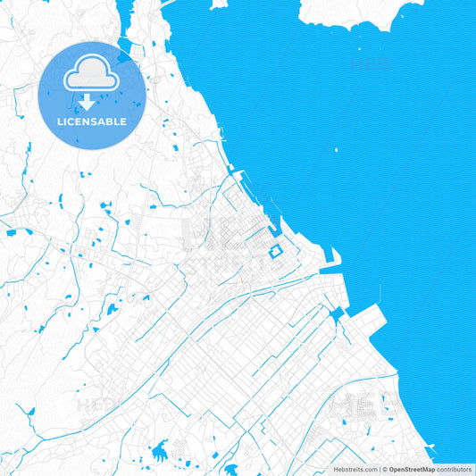Imabari, Japan PDF vector map with water in focus