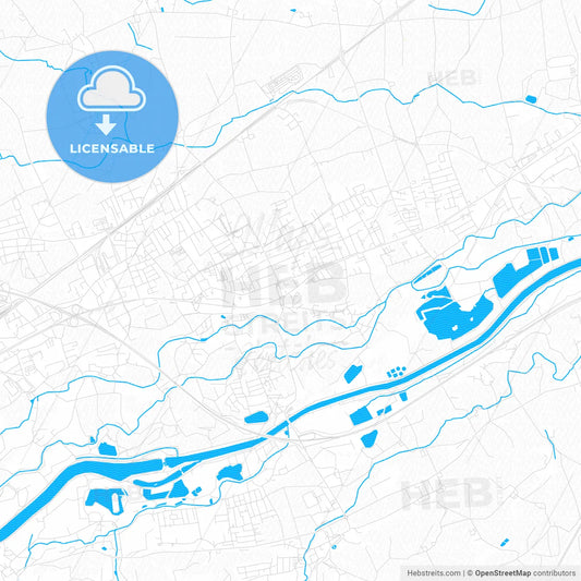 Marchtrenk, Austria PDF vector map with water in focus