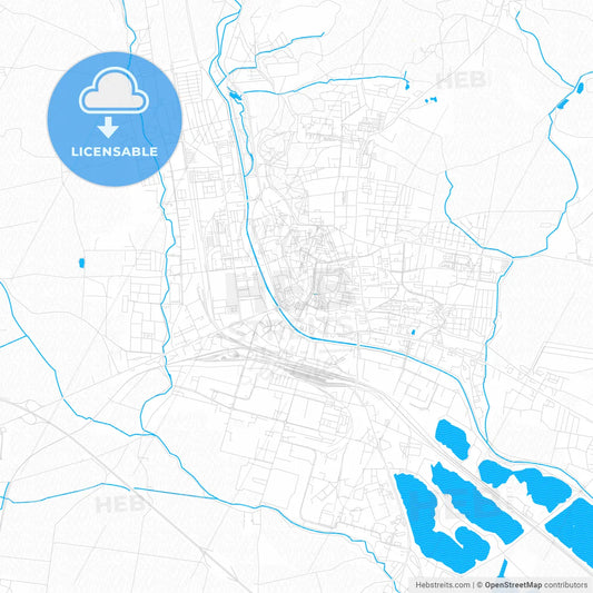 Nordhausen, Germany PDF vector map with water in focus