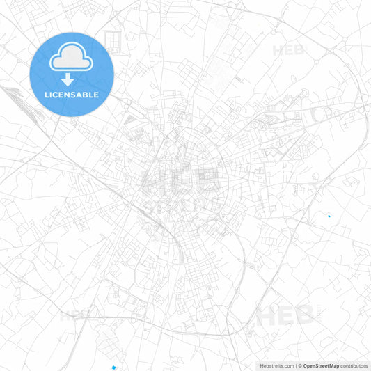 Lecce, Italy PDF vector map with water in focus