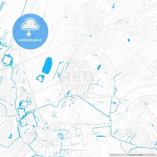 De Bilt, Netherlands PDF vector map with water in focus