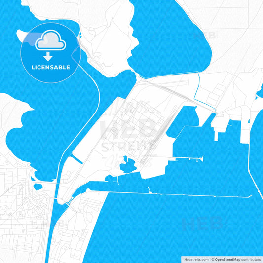 Năvodari, Romania PDF vector map with water in focus