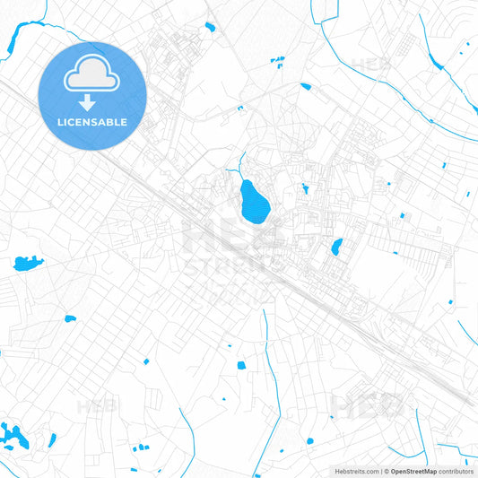 Ramenskoye, Russia PDF vector map with water in focus