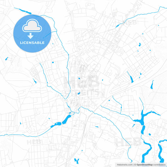 Sergiyev Posad, Russia PDF vector map with water in focus