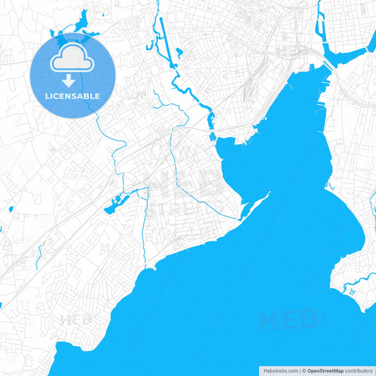West Haven, Connecticut, United States, PDF vector map with water in focus