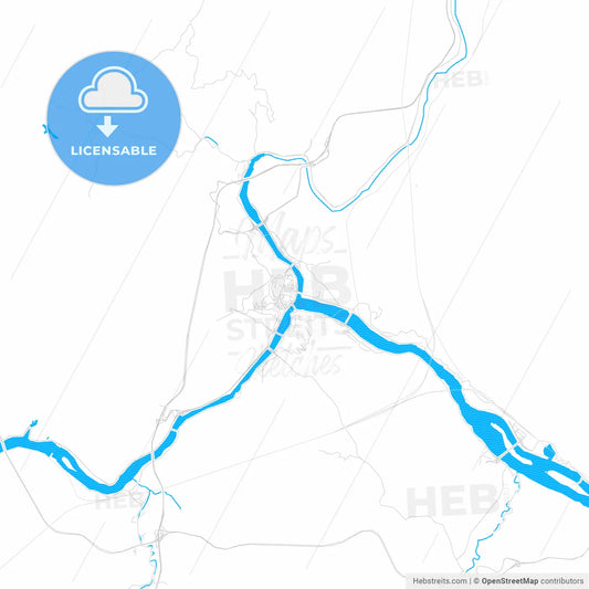Nanping, China PDF vector map with water in focus