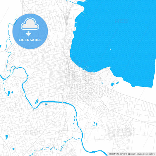 Geelong, Australia PDF vector map with water in focus