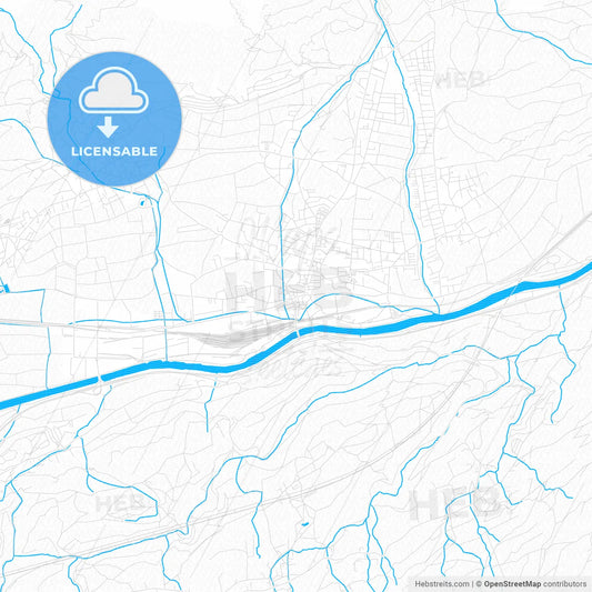 Hall in Tirol, Austria PDF vector map with water in focus