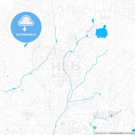 Norderstedt, Germany PDF vector map with water in focus