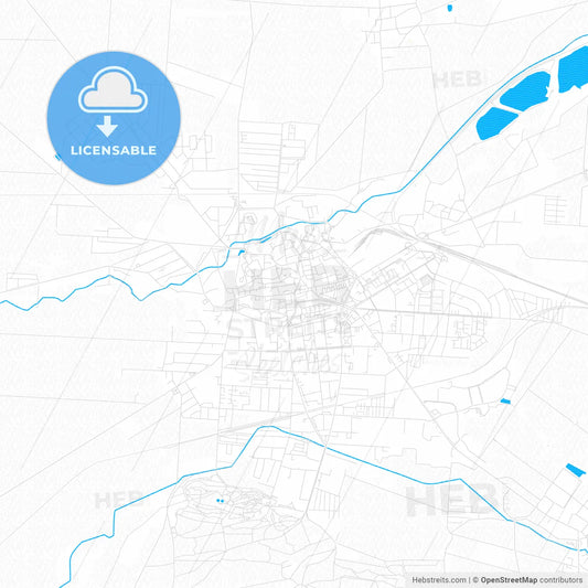 Halberstadt, Germany PDF vector map with water in focus