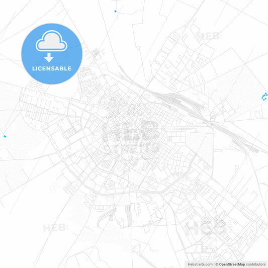 Foggia, Italy PDF vector map with water in focus