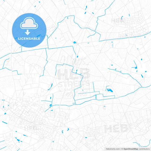 Peel en Maas, Netherlands PDF vector map with water in focus