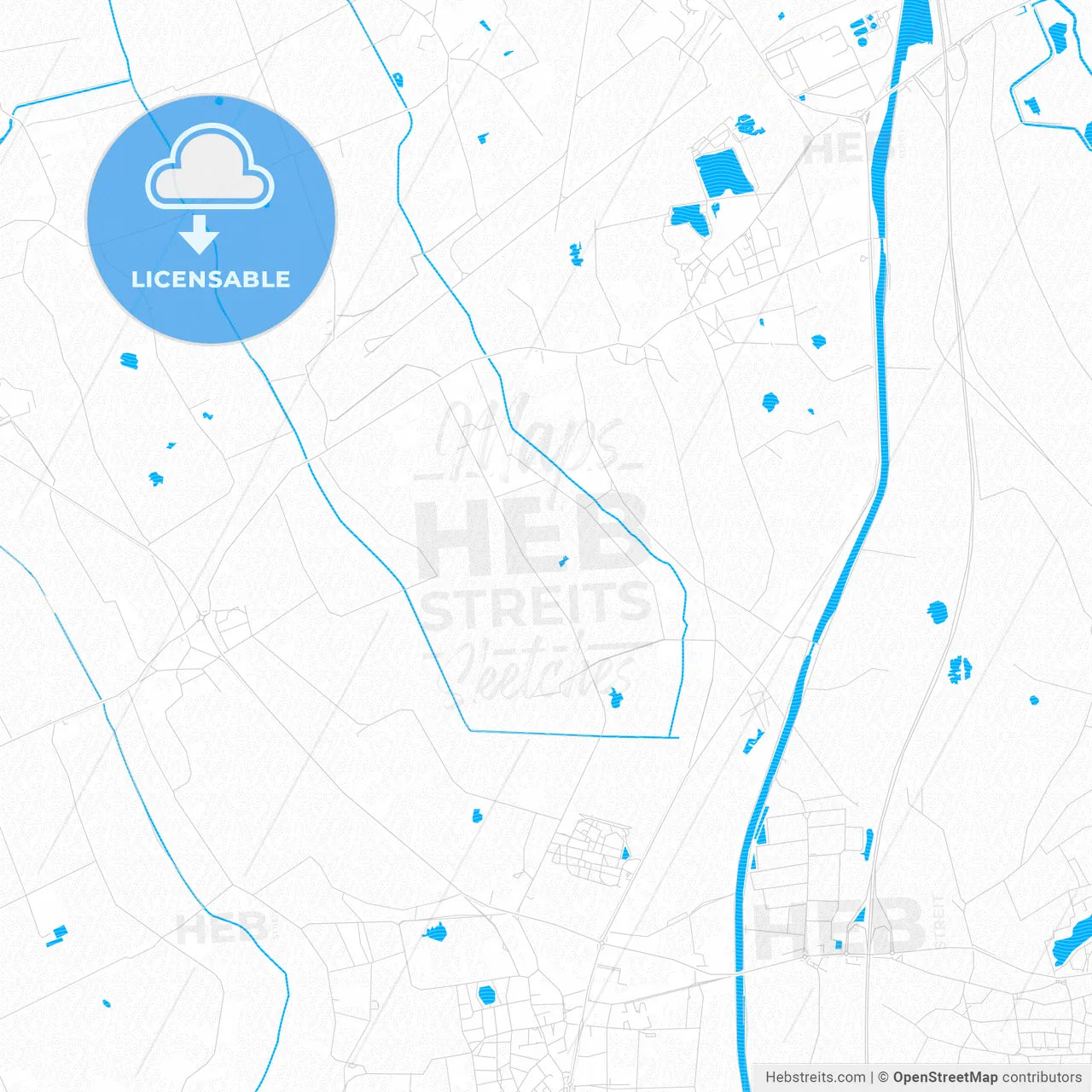 Tynaarlo, Netherlands PDF vector map with water in focus