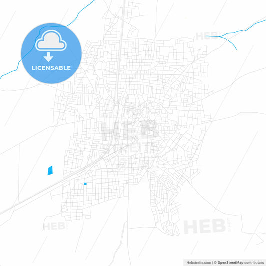 Akhisar, Turkey PDF vector map with water in focus