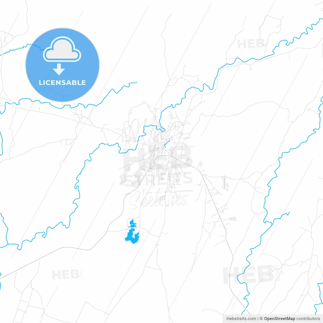 Penonomé, Panama PDF vector map with water in focus