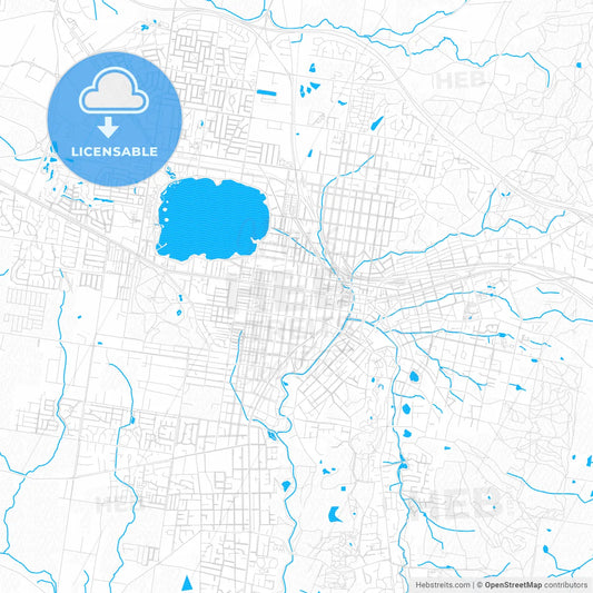Ballarat, Australia PDF vector map with water in focus