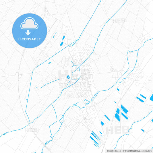 Ebreichsdorf, Austria PDF vector map with water in focus