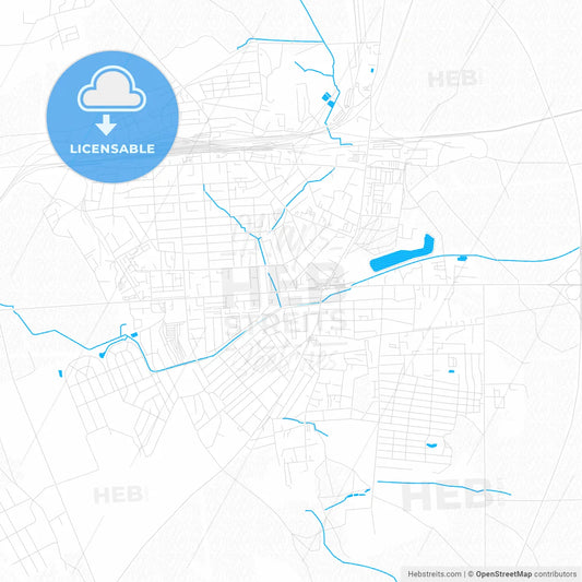 Kalinkavichy, Belarus PDF vector map with water in focus