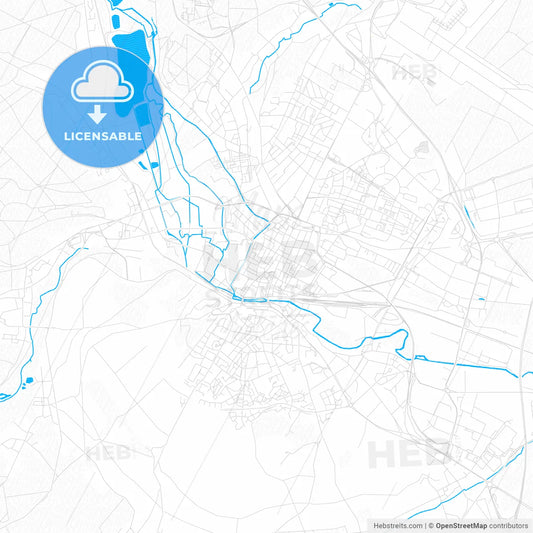 Beauvais, France PDF vector map with water in focus