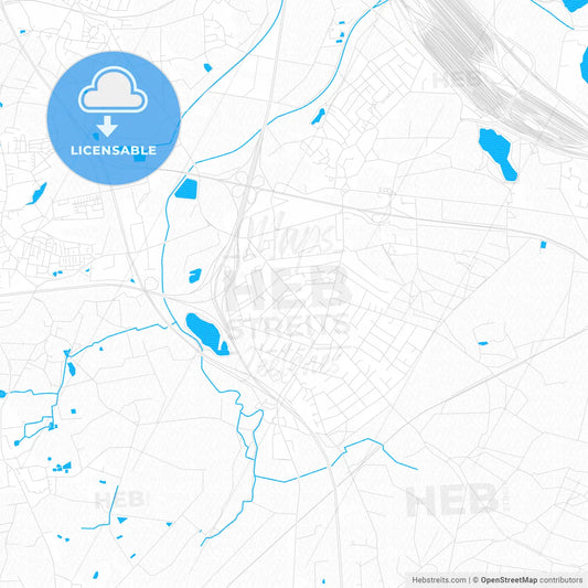 Seevetal, Germany PDF vector map with water in focus