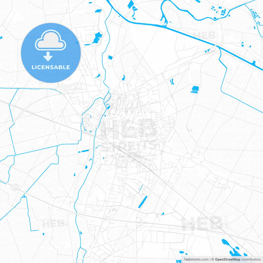 Winsen (Luhe), Germany PDF vector map with water in focus