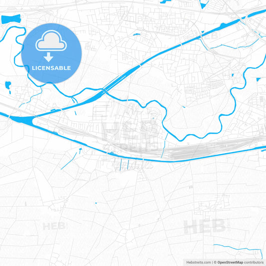 Seelze, Germany PDF vector map with water in focus