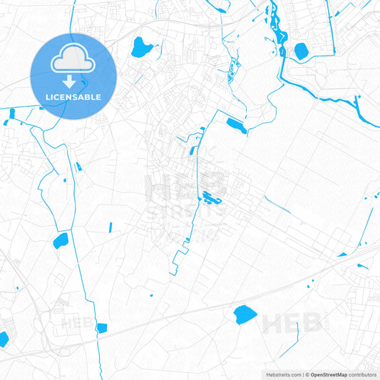 Stuhr, Germany PDF vector map with water in focus