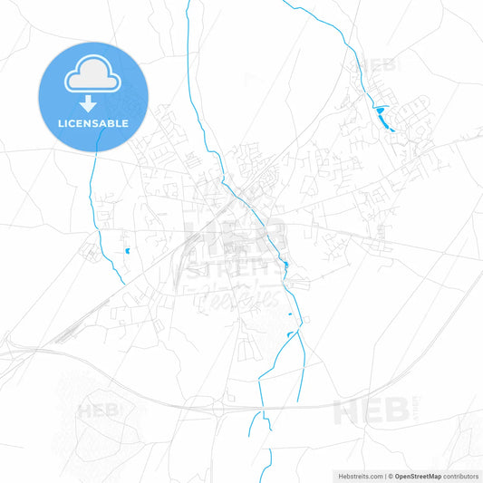 Port Laoise, Ireland PDF vector map with water in focus