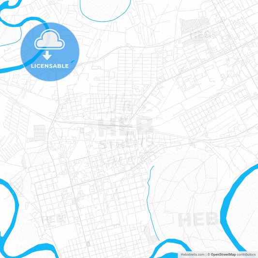Oral, Kazakhstan PDF vector map with water in focus