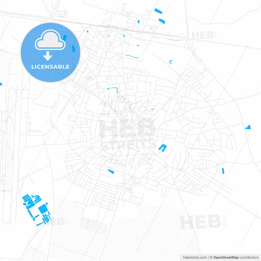 Boryspil, Ukraine PDF vector map with water in focus