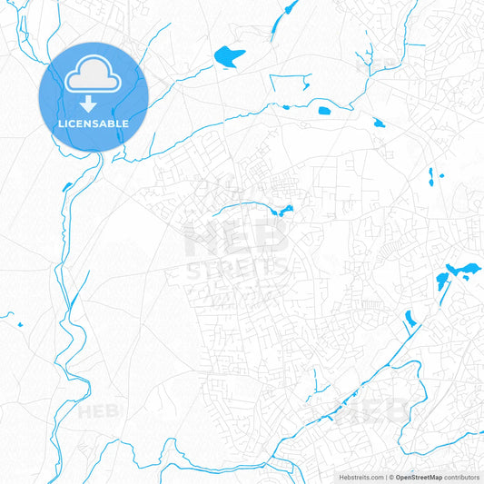 Kingswinford, England PDF vector map with water in focus