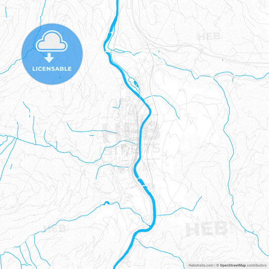 Bischofshofen, Austria PDF vector map with water in focus