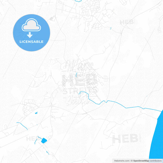 Matoury, France PDF vector map with water in focus