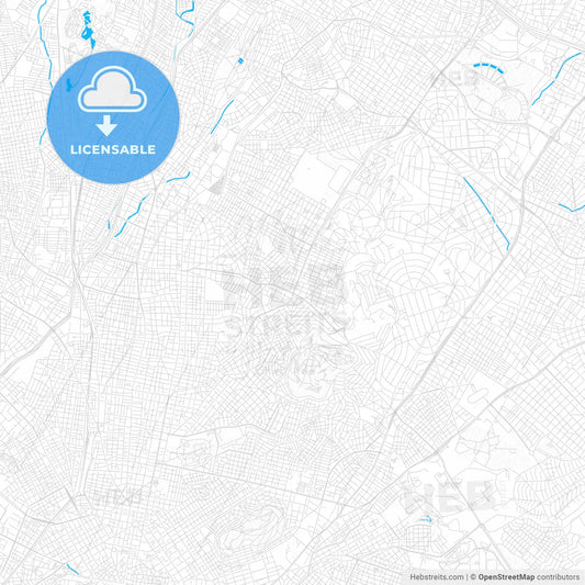 Galatsi, Greece PDF vector map with water in focus