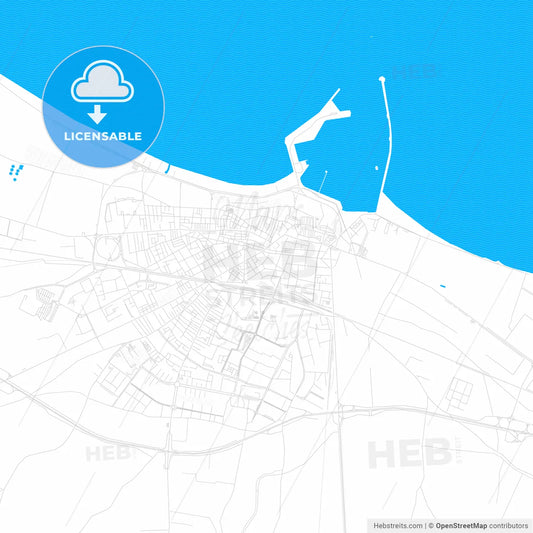 Barletta, Italy PDF vector map with water in focus