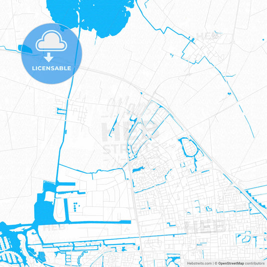 Smallingerland, Netherlands PDF vector map with water in focus