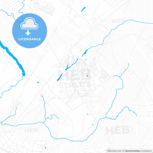 Sertolovo, Russia PDF vector map with water in focus