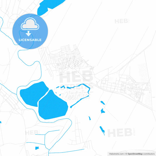 Pokrov, Ukraine PDF vector map with water in focus