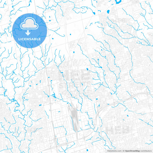 Vaughan, Canada PDF vector map with water in focus