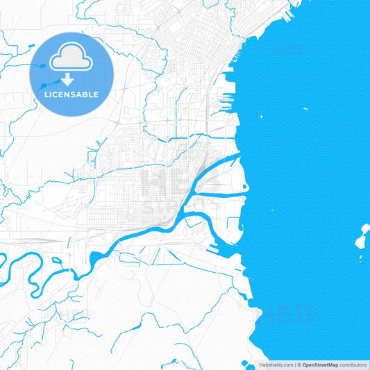 Thunder Bay, Canada PDF vector map with water in focus