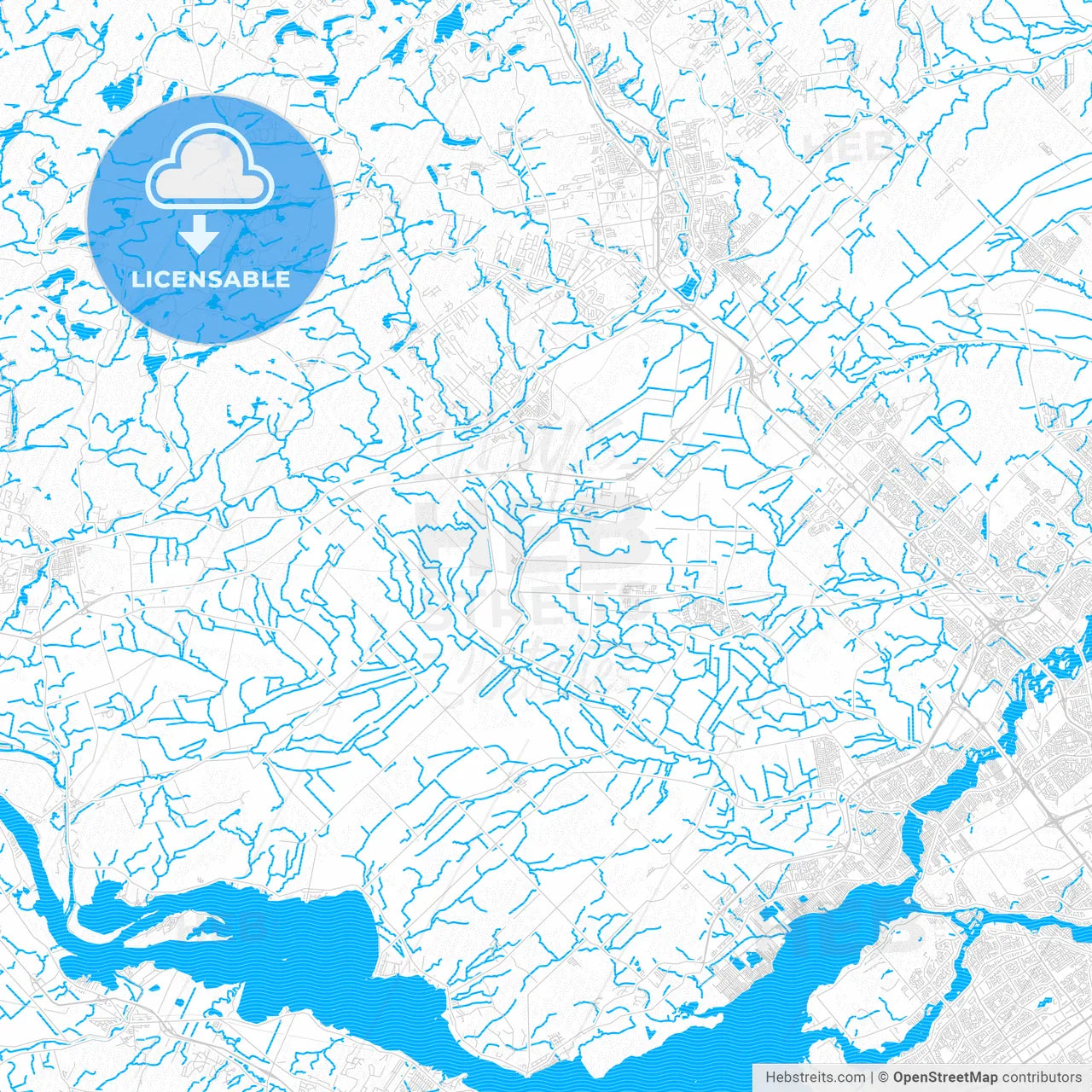 Mirabel, Canada PDF vector map with water in focus
