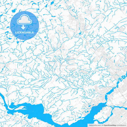 Mirabel, Canada PDF vector map with water in focus