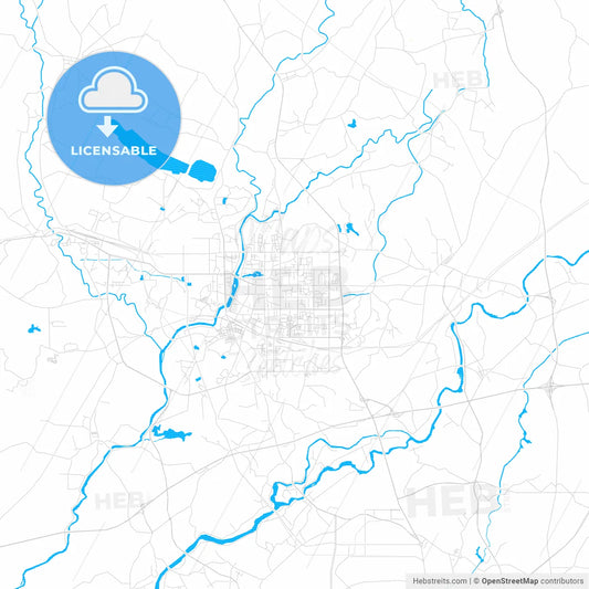 Maoming, China PDF vector map with water in focus