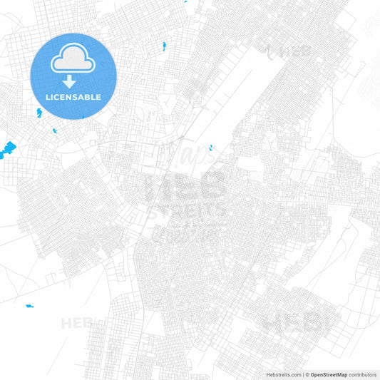 Nouakchott, Mauritania PDF vector map with water in focus