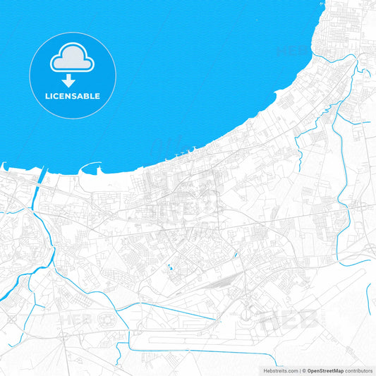 Bordj el Kiffan, Algeria PDF vector map with water in focus