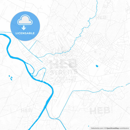 Prijedor, Bosnia and Herzegovina PDF vector map with water in focus