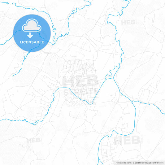 Velika Kladuša, Bosnia and Herzegovina PDF vector map with water in focus
