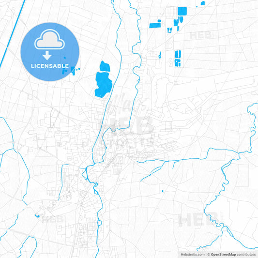 Erding, Germany PDF vector map with water in focus
